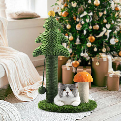 Poste Rascador Para Gatos, Adorno Temático Navideño, Marco