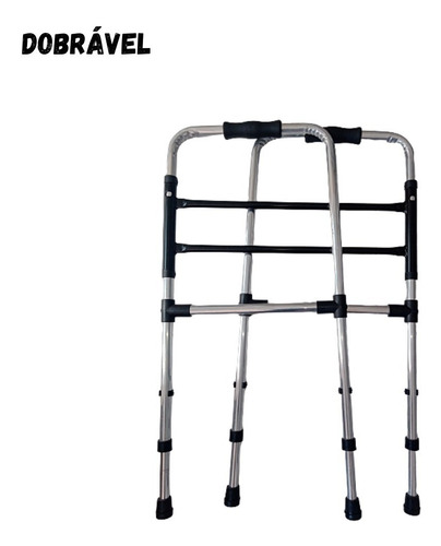 Imagem 4 de 8 de Andador De Aluminio Fixo Duas Barras Para (adulto E Idoso)