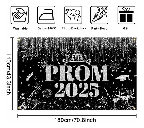 Banner De Graduación 2025 Con Corona De Plata