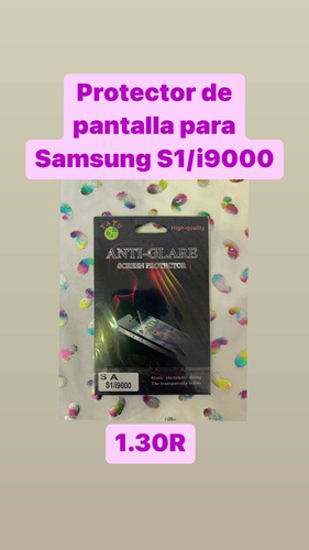 1.30 Protector De Pantalla De Samsung S1/i9000 Transparente