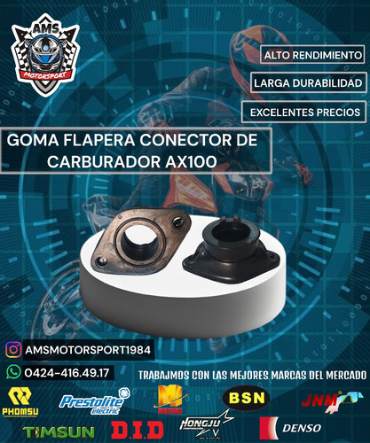 Goma Flapera Conector De Carburador Ax100