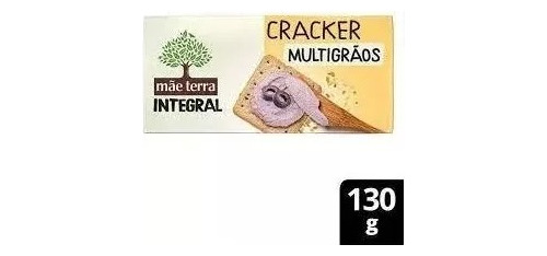 Kit C/6 Biscoito Integral Cracker Multigrãos 130g Mãe Terra