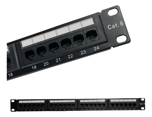 Patch Panel 24 Portas Cat6 Rj45 Rede Lan Utp