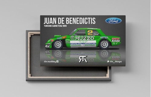 Cuadro Juan De Benedictis Ford Falcon Tc #2 1994 40x25 Cm