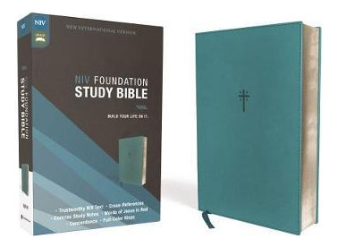 Libro Niv, Foundation Study Bible, Leathersoft, Teal, Red...