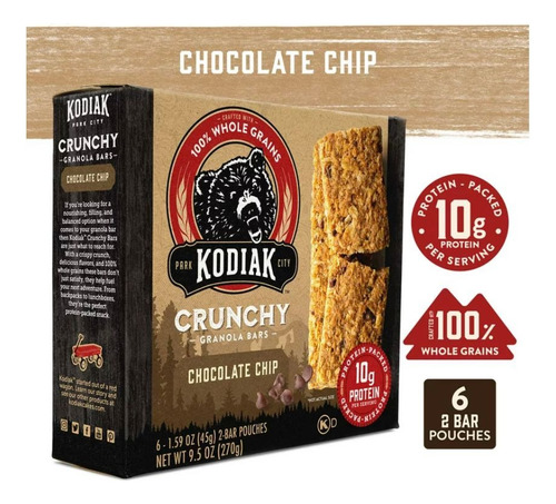Kodiak Crunchy Granola Bars-chocolate Chip C/proteina