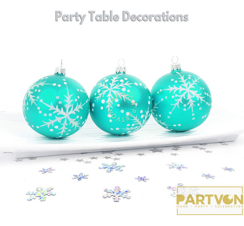 Confeti De Navidad Copos De Nieve Plateados 1500 Unidades