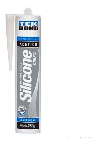 Adesivo De Silicone Acetico 280g - Tekbond Cor Cinza