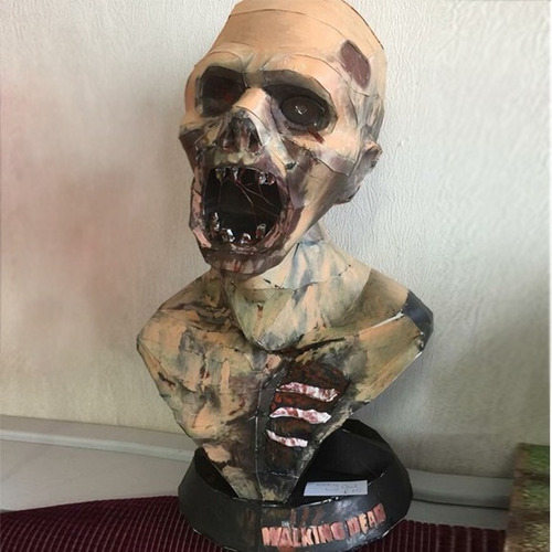 Planos Busto Zombie Walking Dead, Muertos Vivos, Escultura 