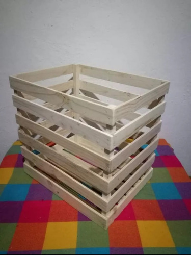 Huacal De Madera Grande Acabado Fino Pack De Dos Piezas