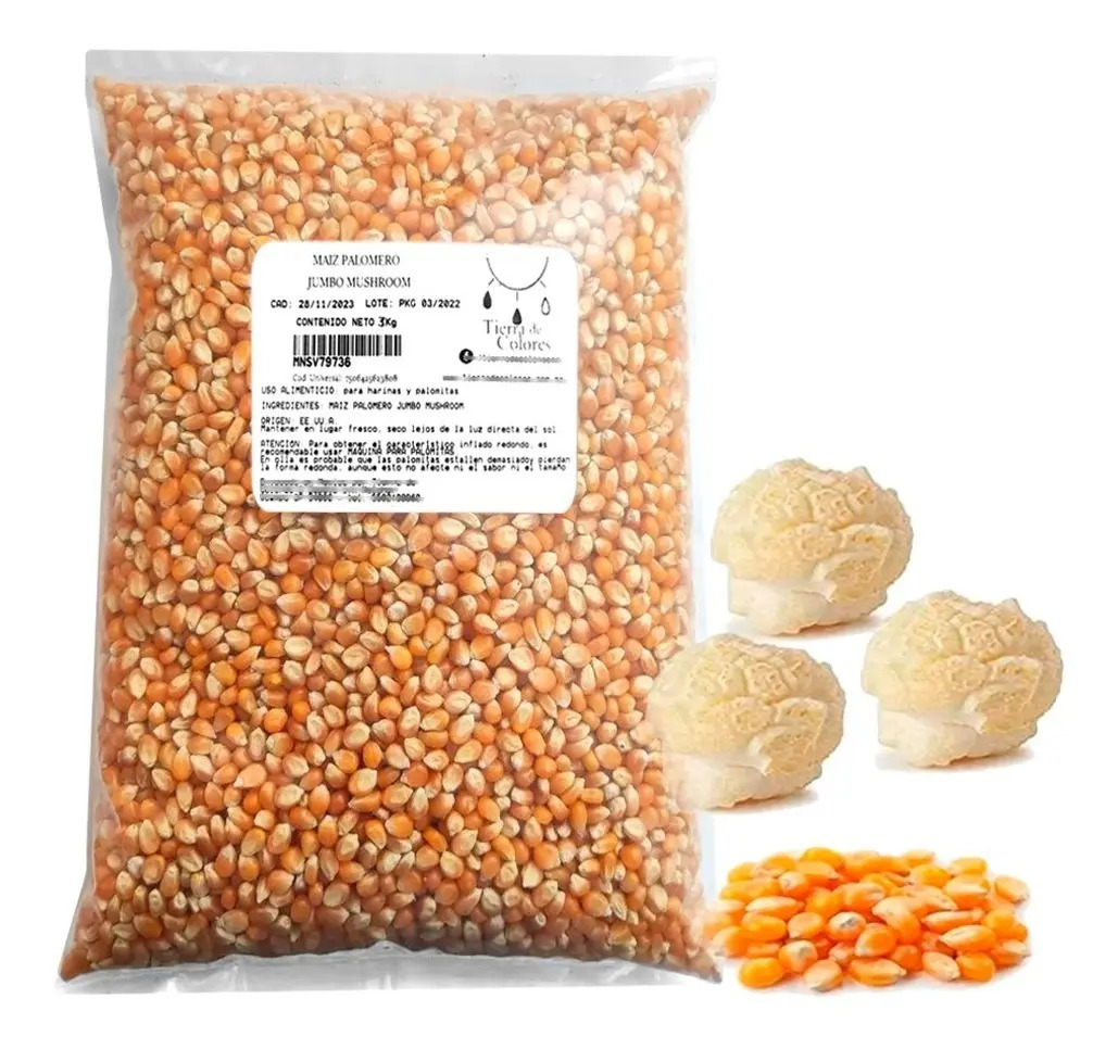 Maiz Palomero Mushroom Jumbo Palomitas O Pop Corn 3 Kg