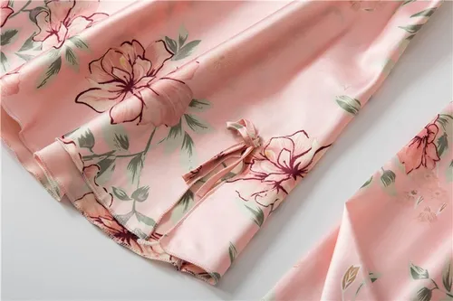 // Conjunto De Falda Sexy De Pijama De Seda For Mujer 5 Pz