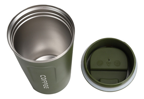 Taza De Café Térmica De 380 Ml, Doble Capa, Acero Inoxidable