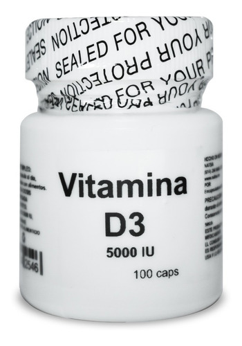 5 Frascos Vitamina D3 5,000iu, C/100 Softgels