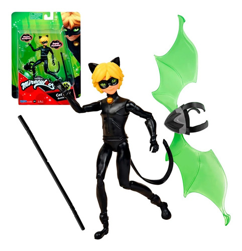 Miraculous Cat Noir Figura Articualda Bandai Con Accesorios