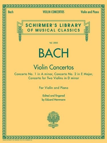 Bach  Violin Concertos Schirmer Library Of Classics Volume 2