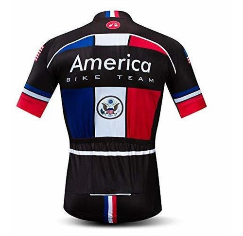 Men Cycling Jersey Usa Bike Short Sleeve 3- S Breathable Qui