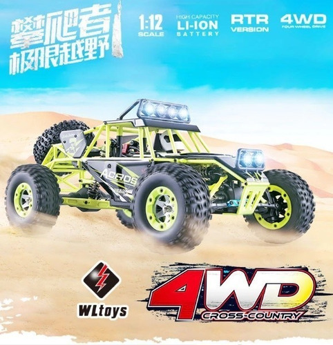Wltoys 12428 50 Kmh Buggy 4x4 Luces A Pureba De Agua Nuevo