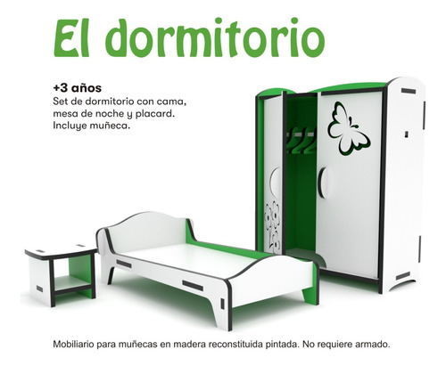 Set De Muebles Para Muñecas - El Dormitorio