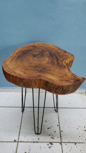 Mesa De Jantar Hairpin Leg Triplo Tronco Bolacha Rustico