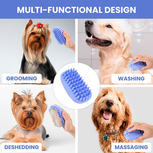 Cepillo Para Perro Masajeador De Goma Cerdas Largas Y Cortas