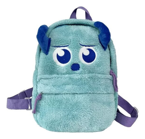 Mochila Infantil Cute Fury Monsters University James Color Azul Diseño De La Tela Liso