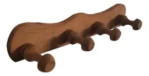 Comprar Perchero Pared Madera Algarrobo Macizo 4 Ganchos