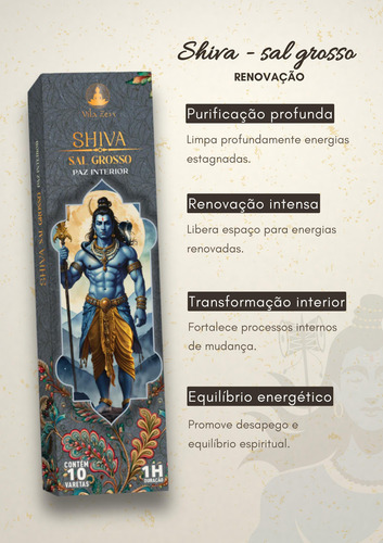 Kit Incenso Deuses Hindus 100% Natural Sem Carvão 60 Varetas
