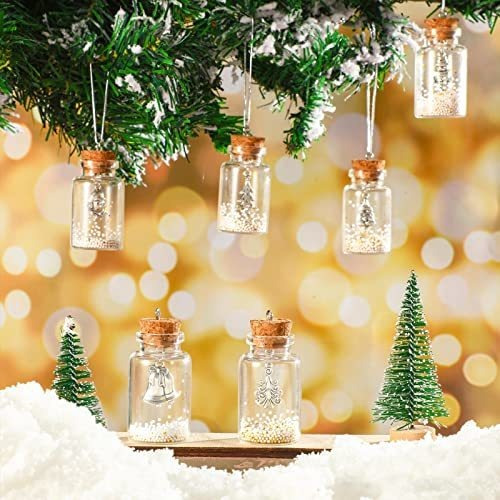 Adornos Navideños 20 Pzas Mini Botellas De Vidrio Colgantes