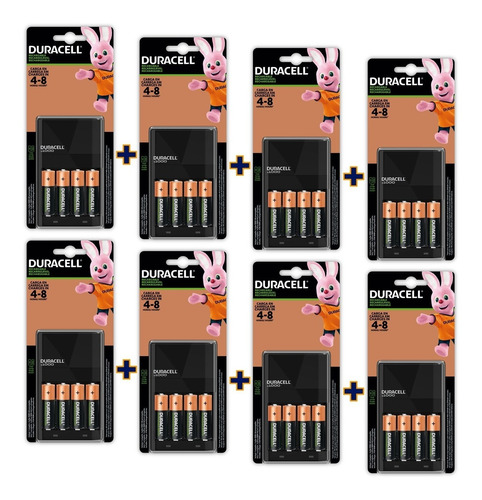 8 Cargadores Pila Recargable Duracell Aa/aaa +32 Baterias Aa