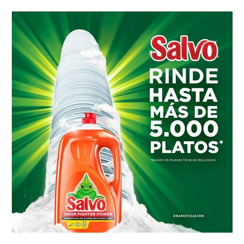Lavatrastes Líquido Salvo Rojo Odor Fighter Power 2.6 L
