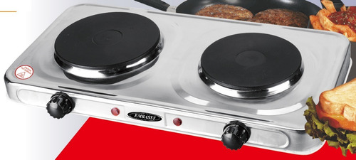 Imagen 1 de 2 de Anafe Electrico 2 Hornallas Embassy Con Termostato 2200w