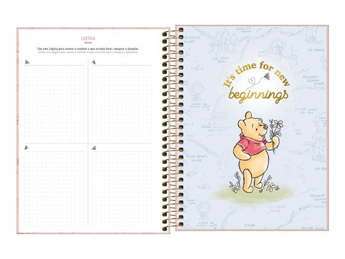 Agenda 2024 Tilibra Planner Semanal 177x240 Ursinho Pooh Rsa