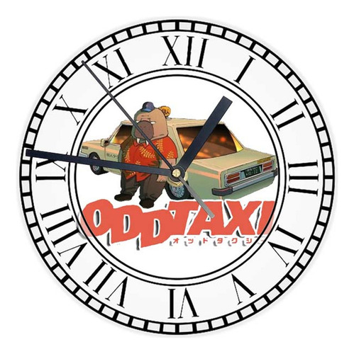 Reloj Redondo Madera Brillante Odd Taxi Mod 3