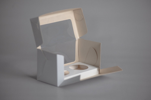 Imagen 3 de 3 de Caja Cupcake X2 Visor Pvc 18x9x10 Cm (x50 U.) - 036 Bauletto