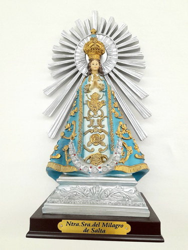Imagen Virgen Milagro De Salta 23cm - Santería San Juan Plateado
