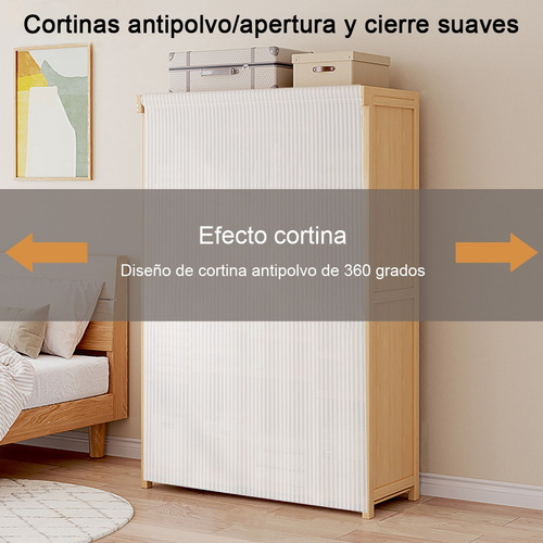 Closets Armables Madera Ropero 84*42*160 Con Gasa Blanco Amarillo