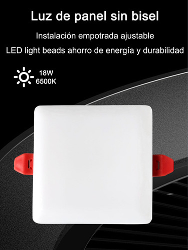 Plafón Cuadrado 18w Luminaria Led Cálido/blanco 3000k/6500k