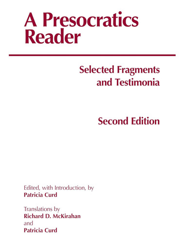 Libro: Um Leitor Pré-socrático: Fragmentos Selecionados E