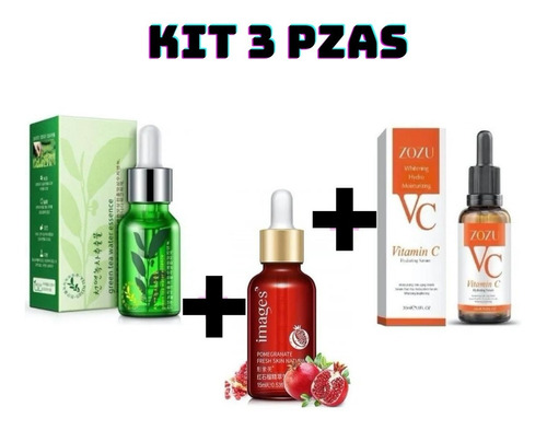 3 Serum Vitamina C  + Tgranada Anti Manchas + Te Verde