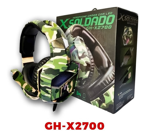 Imagem 5 de 5 de Headset Gamer Rgb Camuflado 7.1 P3 Usb Oferta