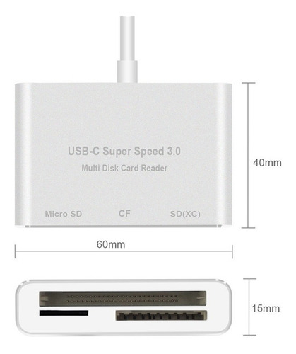 Bakeey Universal 3 Em 1 Tipo-c Usb 3.0 Cf Cartão De Memória
