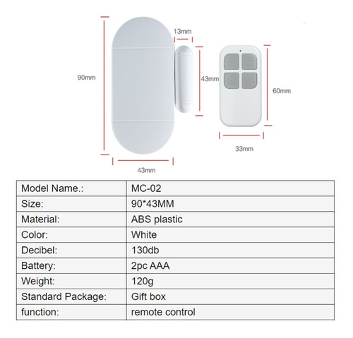 Sirena Inalambrica Magnética A Control Remoto Para Puerta