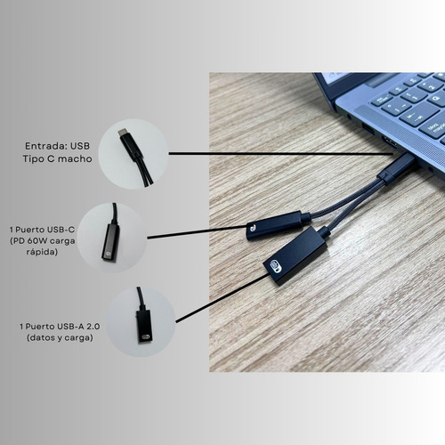 Adaptador Otg Tipo C Usb 3.0 Con Alimentación Carga Rapida