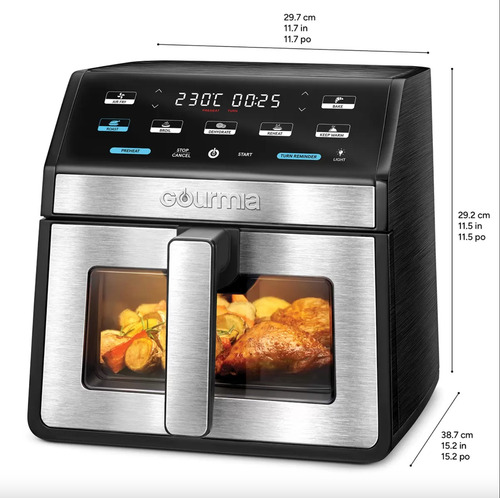Gourmia Freidora De Aire Gaf858 1700w 7.6l Plateado