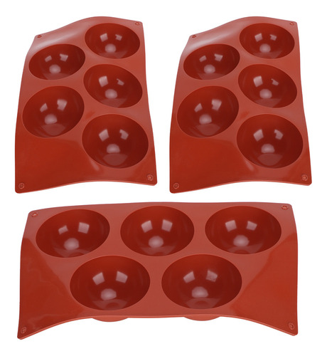 Molde De Silicona Semi Esfera 3pcs Diy Hornear Hacer Calient