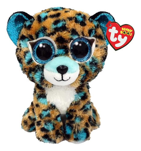 ~? Ty Beanie Boo Cobalt The Blue Leopard - 6 Pulgadas