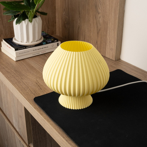 Lampara 3d - Fungi #3 Estructura Amarillo Pantalla Amarillo