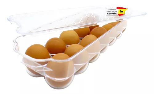 iDesign Huevera de plástico para 18 huevos, caja de huevos
