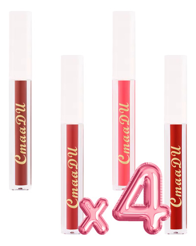 Set Labial Gloss Alta Pigmentación Colores Larga Duración